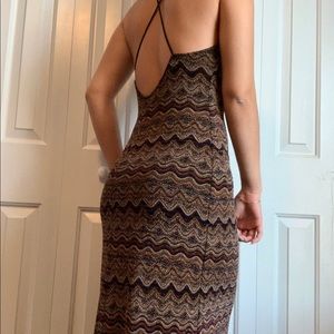 Long sparkly brown dress